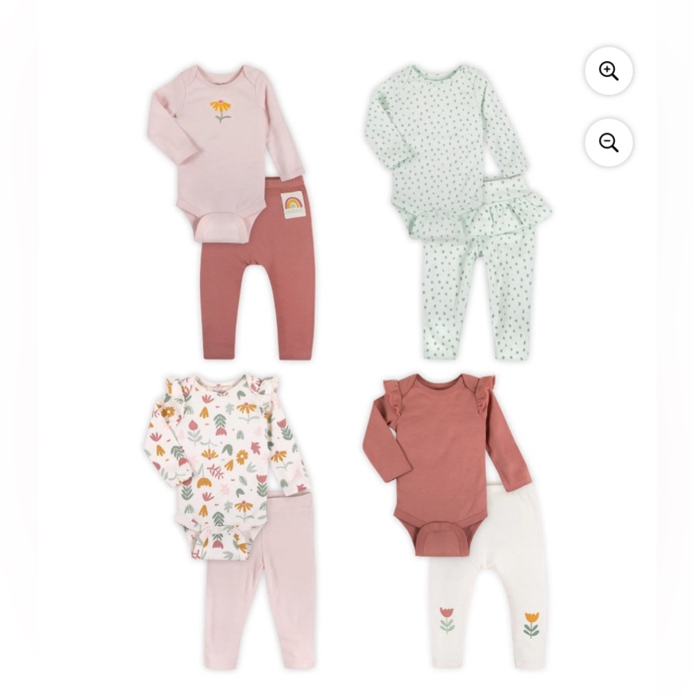 Little Star Organic “Flower Child” 8pc Matching Sets 0-3M